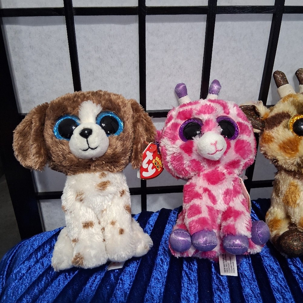 Set of 5 Colorful Plush Toys. Ty Beanie - Picture 2 of 15